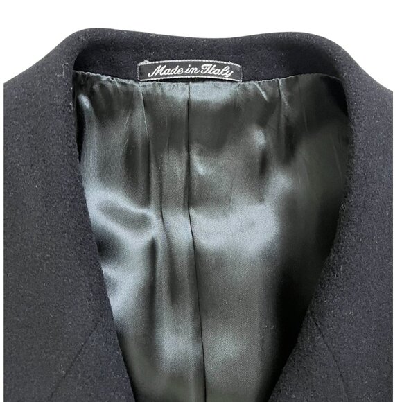 Giorgio Armani Le Collezioni Men Wool Double Breasted Trench Overcoat Black 44R - Picture 6 of 16